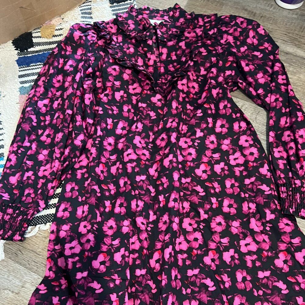Gestuz floral motif pink‎ and black dress